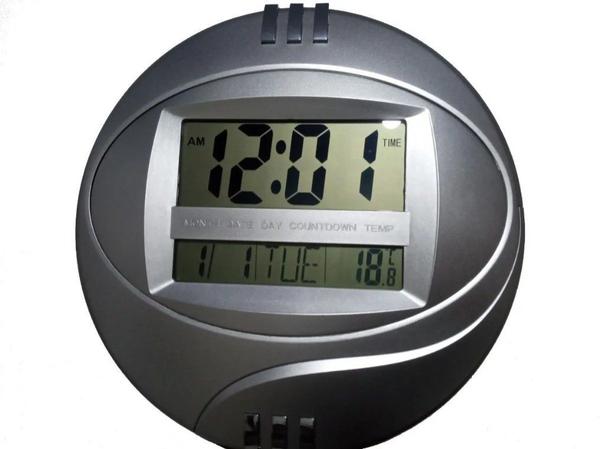 Relógio de Mesa e Parede Digital 27 X 27cm Data Hora Tempera - Kenko