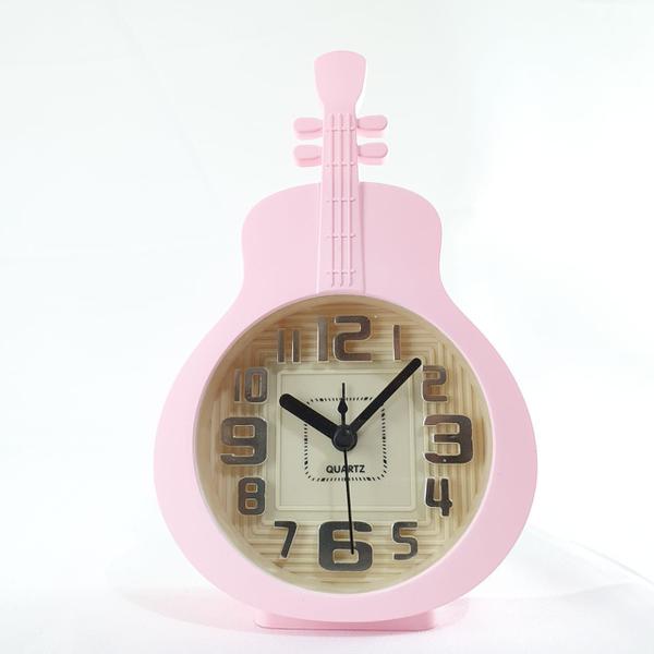 Relógio de Mesa em Formato de Violão Qr1602 Rosa - Decoração