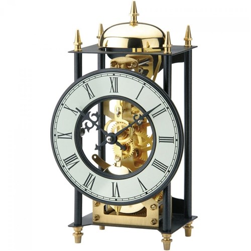 Relógio de Mesa Esqueleto Preto e Dourado