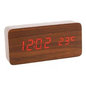 Relógio de Mesa Estilo Madeira Retrô com Alarme Temperatura