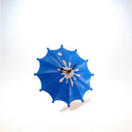 Relógio de Mesa Guarda Chuva Azul Plástico 15x15 Cm - Maisaz