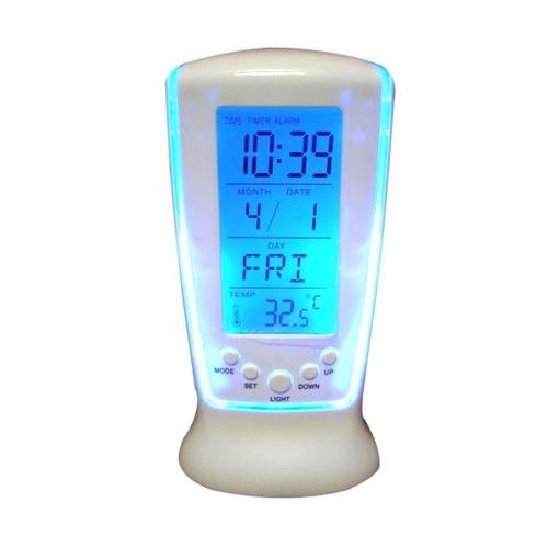 Relógio de Mesa Led Azul Digital Hora Data Temperatura - Coisaria