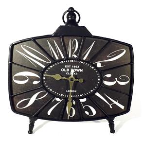 Relógio de Mesa Oldtown Oldway - em Madeira e Metal - 34x30 Cm
