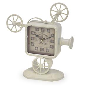Relógio de Mesa Projetor Vintage 32cm - Branco