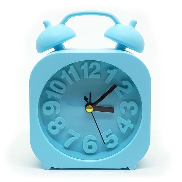 Relógio de Mesa Retrô Moderno Quadrado Azul - Yaay