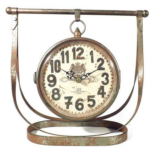 Relógio de Mesa Suspenso Noble Castle Oldway - em Metal - 9x18 Cm