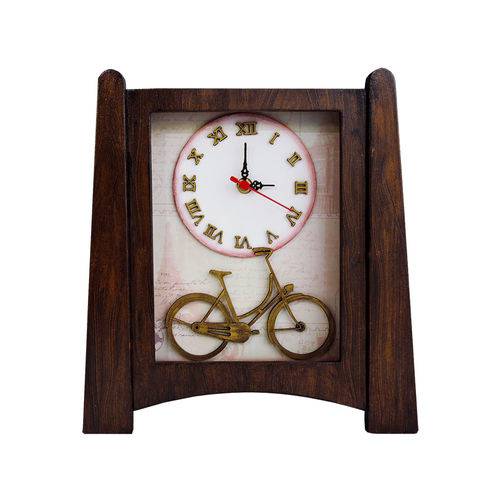 Relógio de Mesa Vintage - Modelo Bicicleta em Paris - 30x27cm