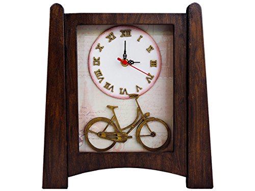Relógio de Mesa Vintage - Modelo Bicicleta em Paris - 30x27cm