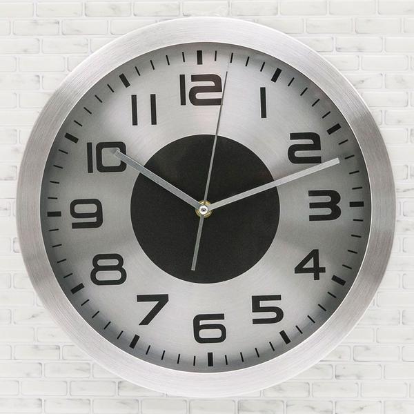 Relógio de Parede 30cm Prata Alumínio - Sottile