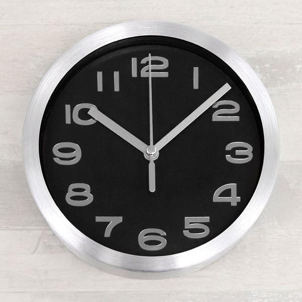 Relógio de Parede 15cm Preto Alumínio - Sottile
