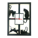 Relógio de Parede 4 Gatos na Janela Linha Pet
