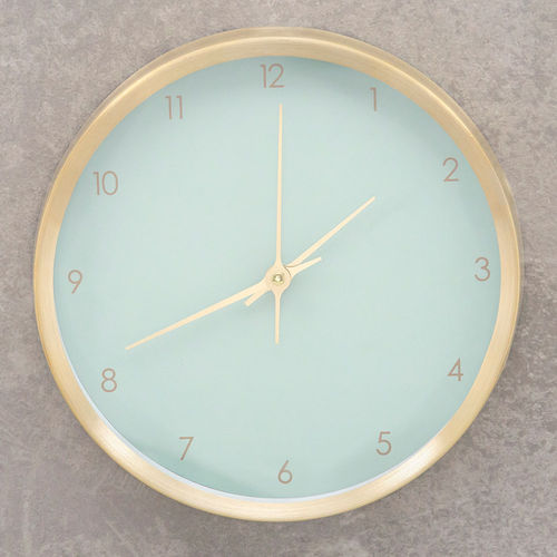 Relógio de Parede 25Cm Gold Alumínio Menta - Sottile