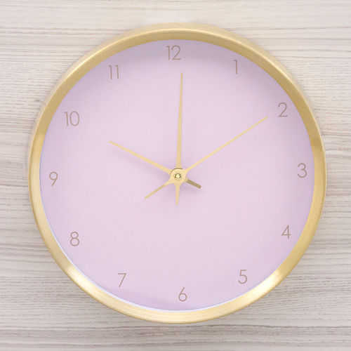 Relógio de Parede 25Cm Gold Alumínio Rosa - Sottile