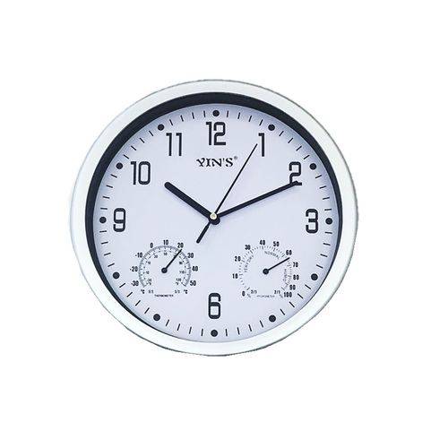 Relógio de Parede 26cm com Termômetro e Higrômetro