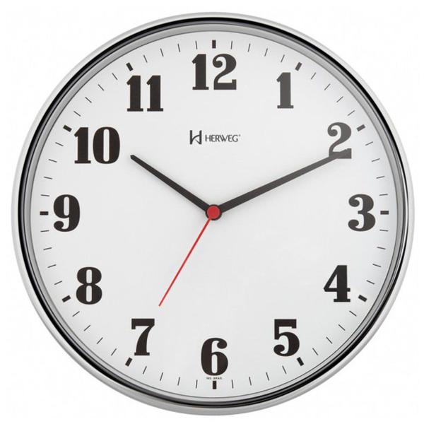 Relógio de Parede 26cm Cromado Texturizado Ref. 6125-222 Herweg