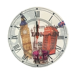 Relógio De Parede 28cm Londres Em Mdf Aplash