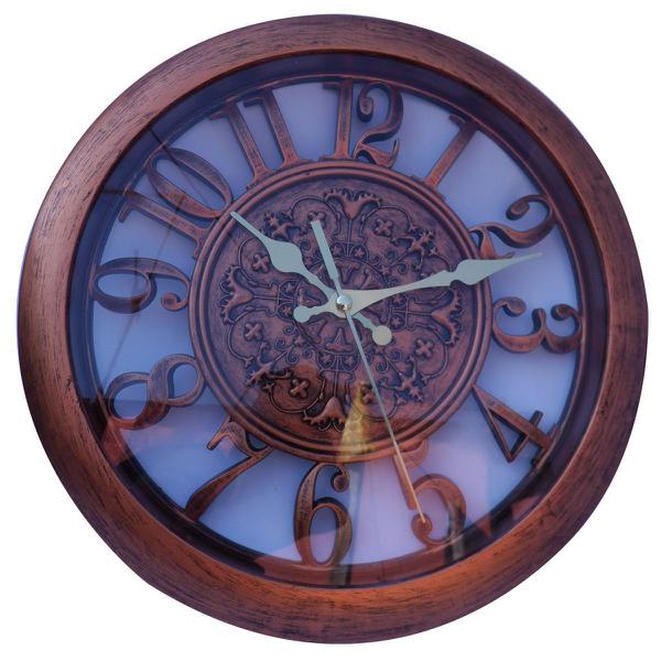 Relógio de Parede 28x28cm Estilo Madeira Clássico Retrô - Y888