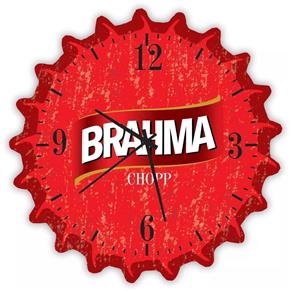 Relógio de Parede 29cm Tampinha Cerveja Brahma