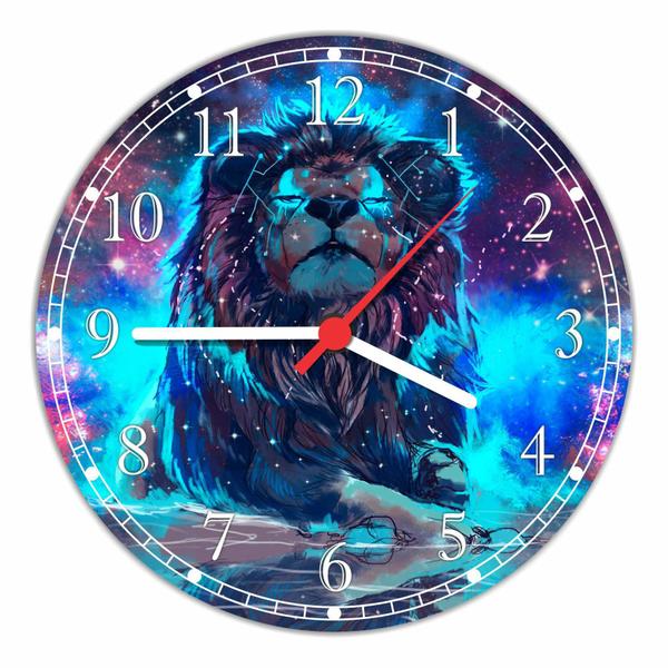 Relógio de Parede Abstrato Animais Leão Decorações Interior Quartz - Vital Quadros