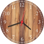 Relógio De Parede Abstrato Madeiras Tom Verniz Arte Decorações