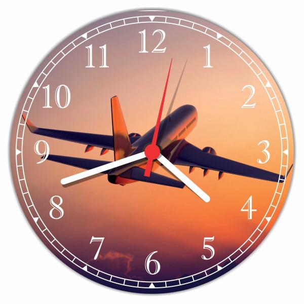 Relógio de Parede Aeronave Aviões - Vital Quadros