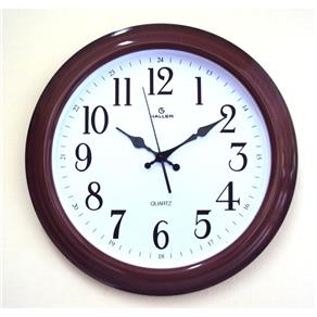 Relógio de Parede Alabama 42cm Diâmetro Imita Madeira Haller