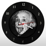 Relógio de Parede - Albert Einstein - em Disco de Vinil - Mr. Rock – Físico Teórico