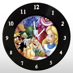 Relógio de Parede - Alice No País das Maravilhas - em Disco de Vinil - Mr. Rock - Disney