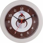 Relógio de Parede Analógico Decorativo Galinha Ideal para Cozinha Herweg Marrom Areia