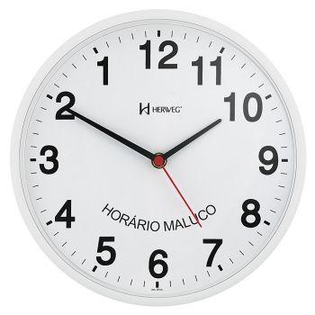 Relógio de Parede Analógico Decorativo Horario Maluco Herweg Branco