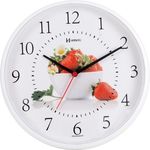 Relógio de Parede Analógico Decorativo Morango Ideal para Cozinha Herweg Branco