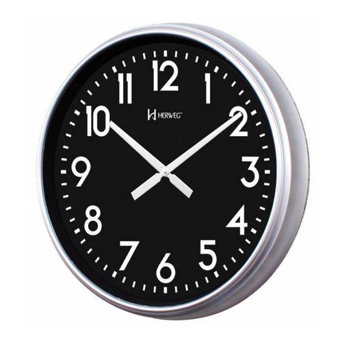 Relógio de Parede Analógico Moderno Decorativo Analógico Herweg Preto