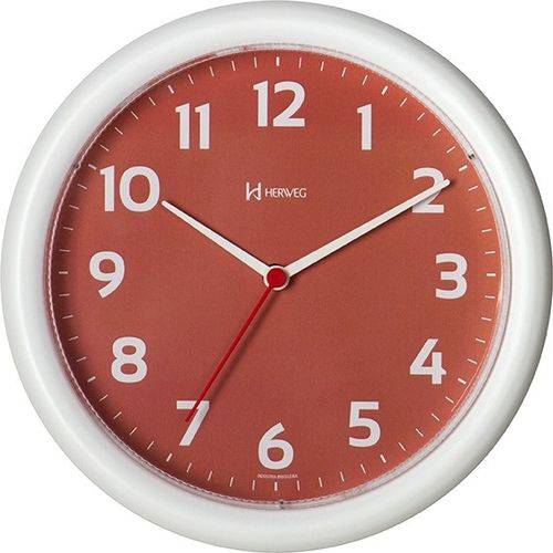 Relógio de Parede Analógico Moderno Redondo Mecanismo Step Herweg Rosa