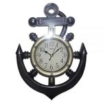 Relogio De Parede Ancora 39cm Naval Analogico Decorativo