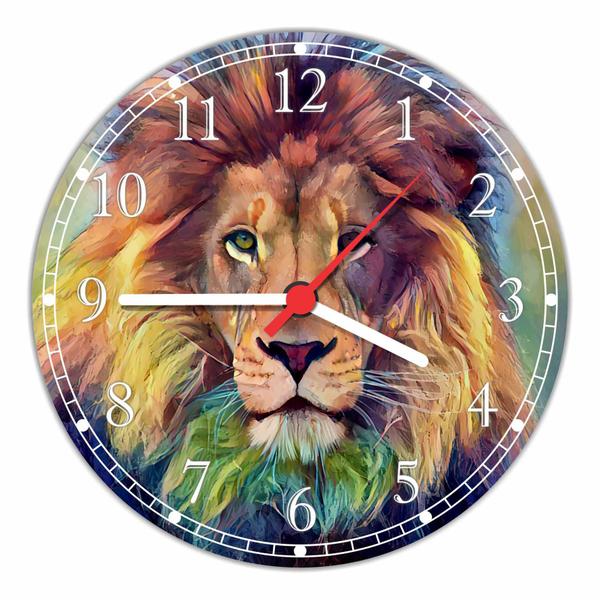 Relógio de Parede Animais Leão Decorações Interior Quartz - Vital Quadros