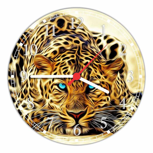 Relógio de Parede Animais Leopardo Decorações Salas Interior Quartz - Vital Quadros