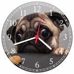 Relógio De Parede Animais Pet Shop Pug Decorações