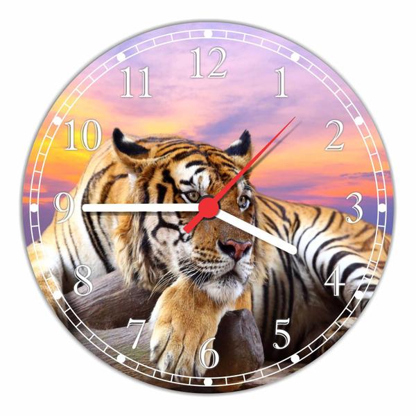 Relógio de Parede Animais Tigre Decorações Salas Quartz - Vital Quadros