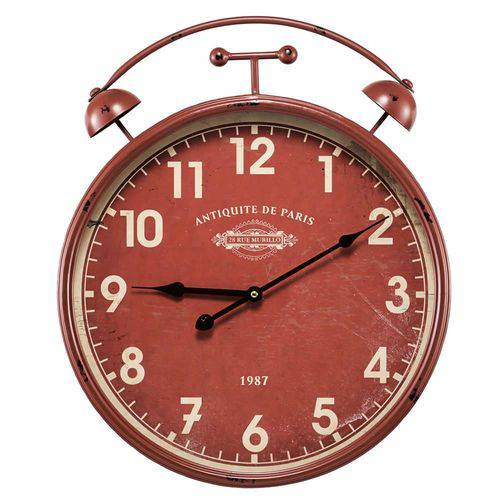 Relógio de Parede Antiquite de Paris Vermelho em Meta