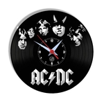 Relógio de Parede Arte no LP Vinil Banda AC DC 30cm