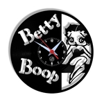 Relógio de Parede Arte no LP Vinil Betty Boop 30cm