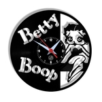 Relógio de Parede Arte no LP Vinil Betty Boop 30cm