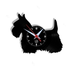 Relógio de Parede Arte no LP Vinil Cachorro Scottish 30cm