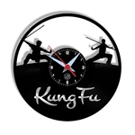 Relógio de Parede Arte no LP Vinil Esporte Kung Fu 30cm