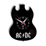 Relógio de Parede Arte no LP Vinil Guitarra AC DC 30cm