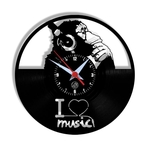 Relógio de Parede Arte no LP Vinil Macaco Music 30cm