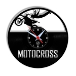 Relógio de Parede Arte no LP Vinil Motocross 30cm