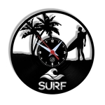 Relógio de Parede Arte no LP Vinil Surf 30cm