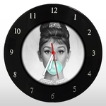 Relógio de Parede - Audrey Hepburn - em Disco de Vinil - Mr. Rock - Cinema Retrô