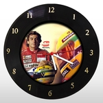 Relógio de Parede - Ayrton Senna - em Disco de Vinil - Mr. Rock – Piloto - Fórmula 1